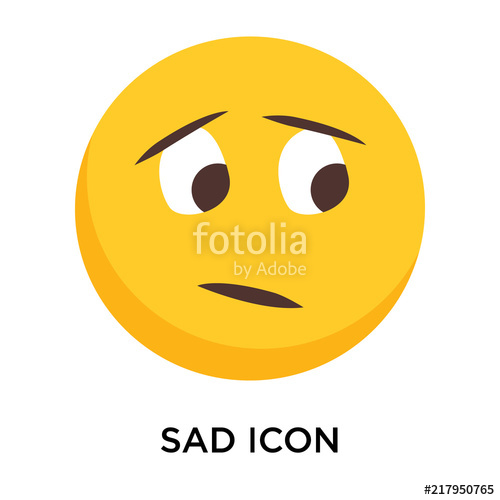 500x500 Sad Icon Vector Isolated On White Background, Sad Sign Stock