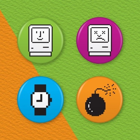 564x564 Sad Mac Icon Button Badge Badger