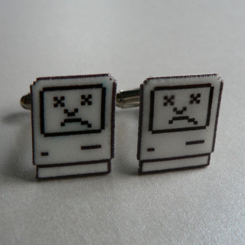 794x794 Tragic Icon Sad Mac Cufflinks Video Game Cufflinks