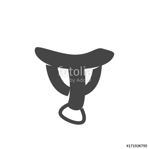 500x500 Horse Saddle Icon Vector Logo On White Background Stock Image