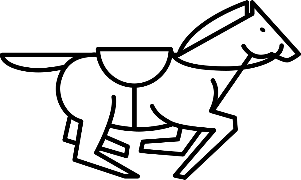 980x588 Running Horse With Saddle Strap Outline Png Icon Free Download