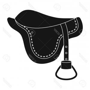 300x300 Stock Illustration Horse Saddle Polo Flat Line Icons Vector