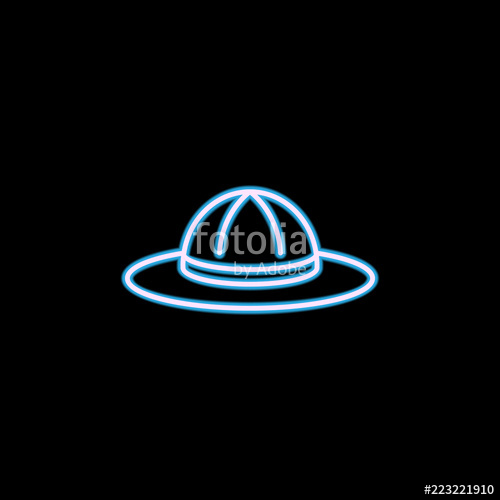 500x500 Safari Hat Icon In Neon Style One Of Safari Collection Icon Can