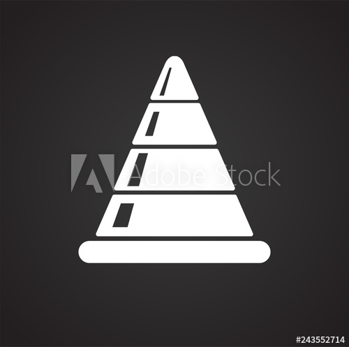 500x497 Safety Cone Icon On Black Background For Graphic And Web Design