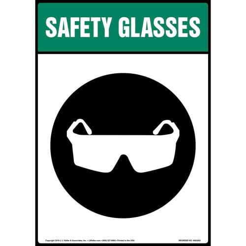500x500 Safety Glasses Sign With Icon