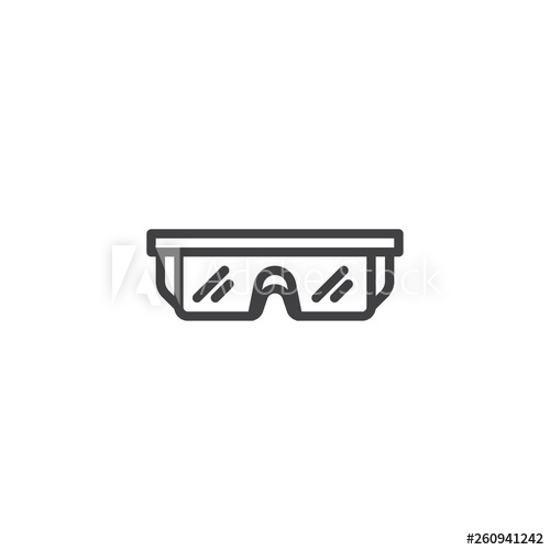 500x500 Safety Glasses Line Icon Eye Protection Linear Style Sign