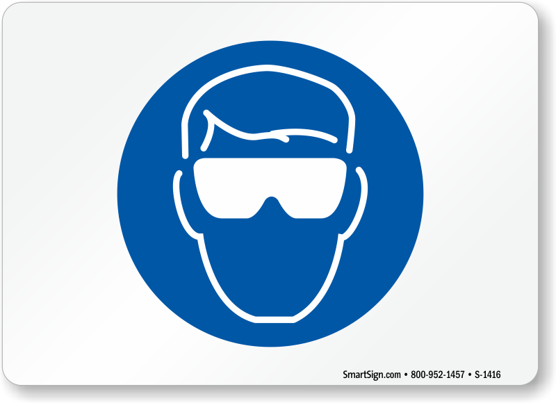 800x580 Safety Glasses Symbol Sign, Sku S