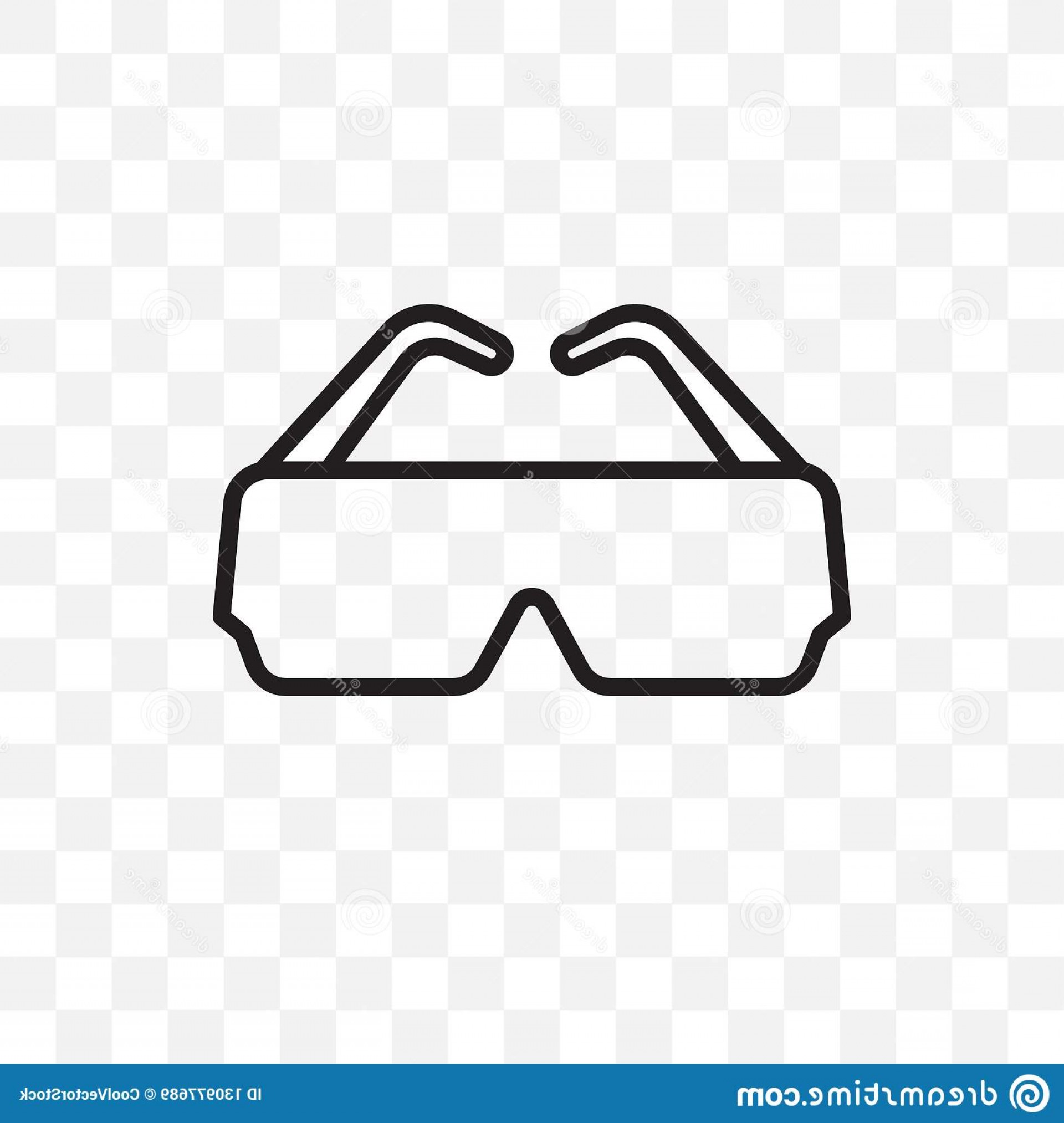 1920x2026 Safety Glasses Vector Linear Icon Isolated Transparent Background