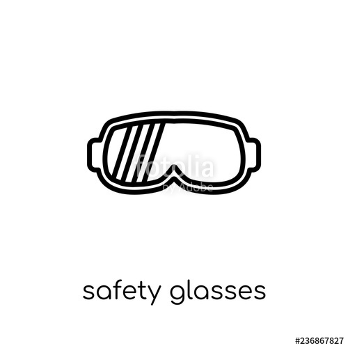 500x500 Safety Glasses Icon Trendy Modern Flat Linear Vector Safety