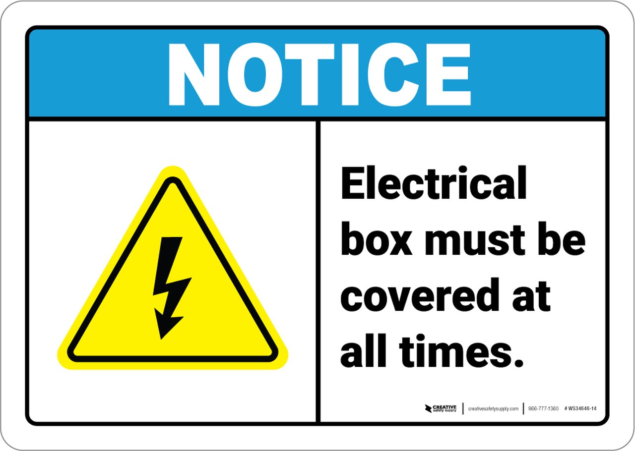 1280x910 Notice Electrical Box Must Be Covered Electrical Safety Icon
