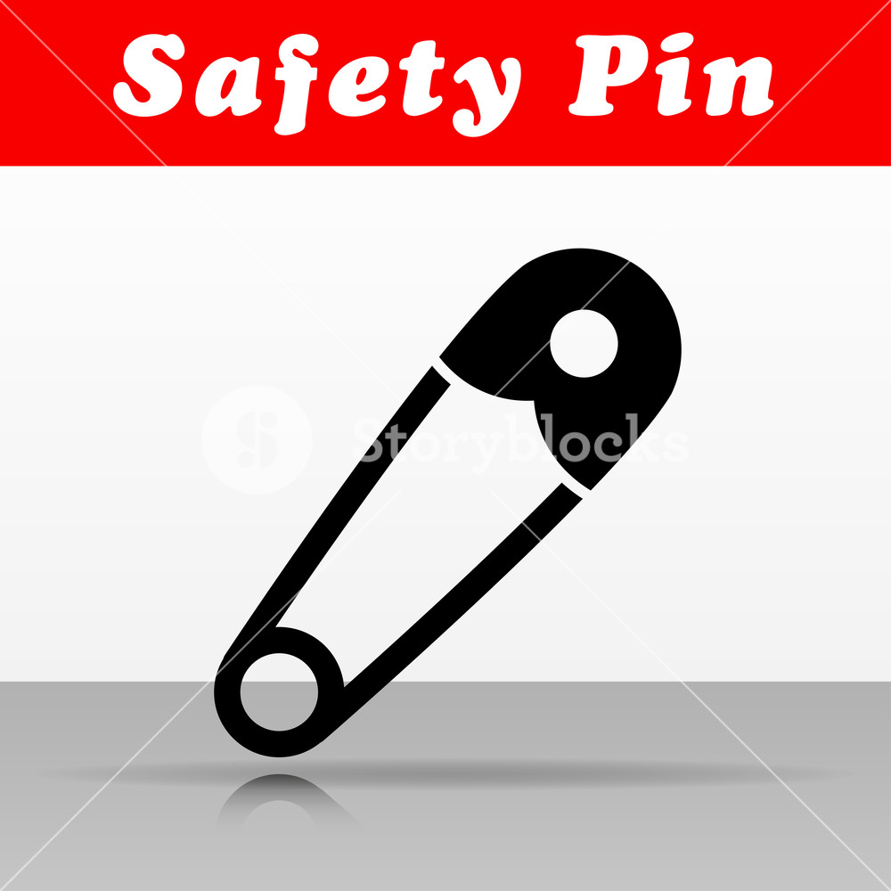 1000x1000 Illustration Of Safety Pin Vector Icon Design Royalty Free Stock