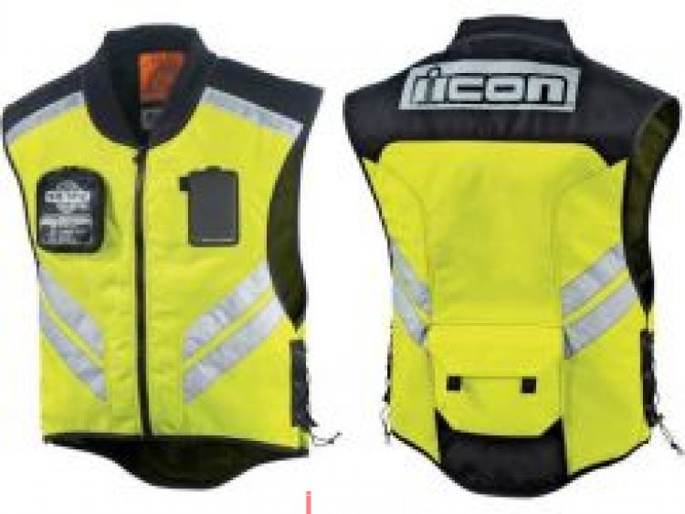 750x563 Icon Mesh Safety Reflective Vest Size M, Jackets Motorcycles