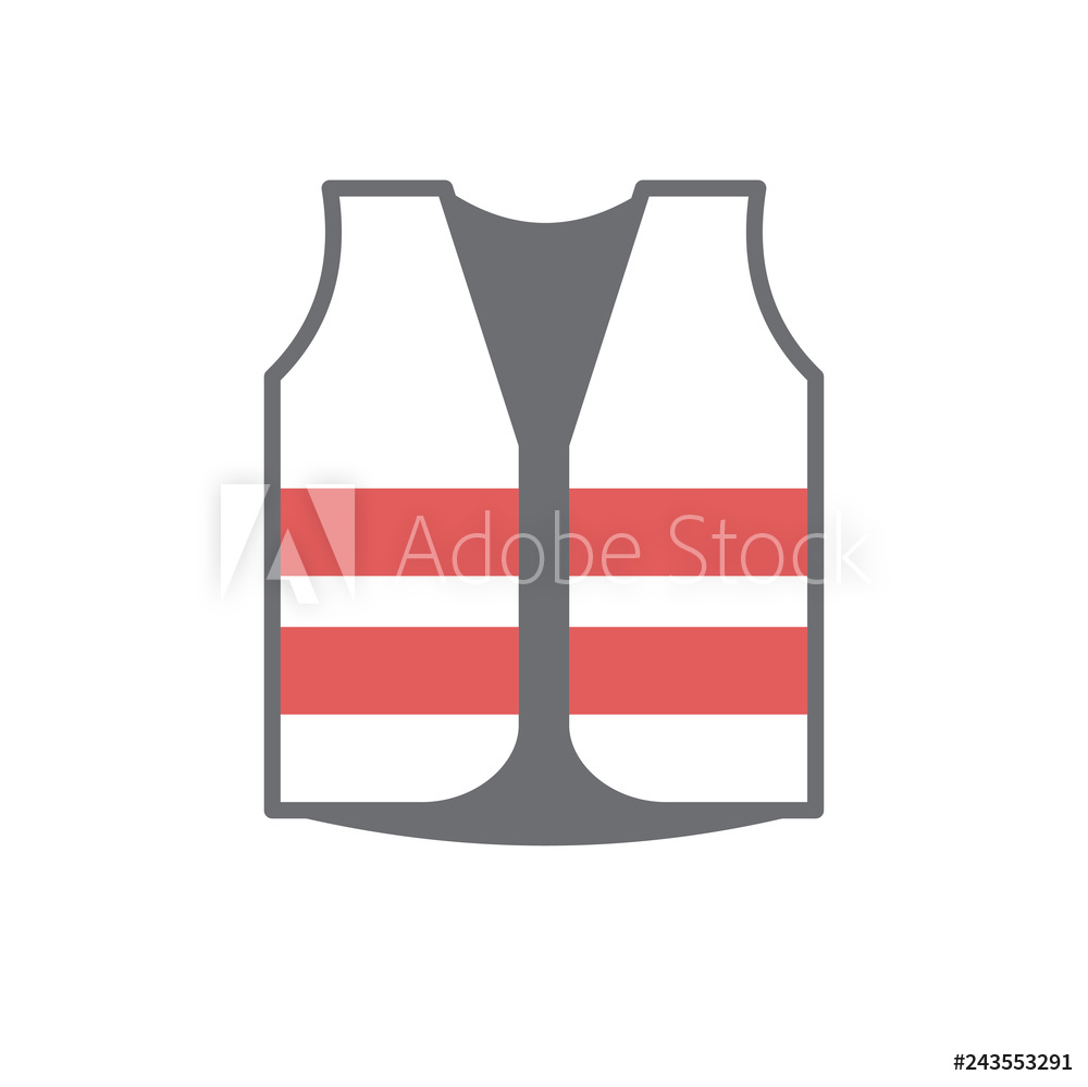 1000x999 Photo Art Print Safety Vest Icon On White Background For Graphic