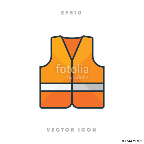 500x500 Safety Vest Icon Vector Stock Image And Royalty Free Vector