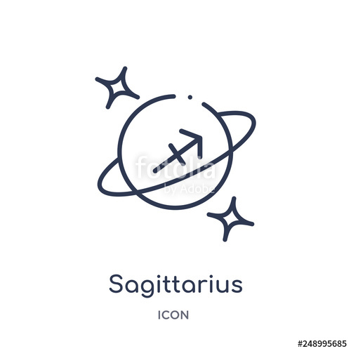 500x500 Sagittarius Icon From Zodiac Outline Collection Thin Line