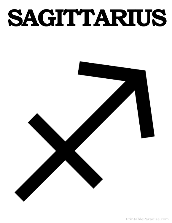 580x751 Printable Sagittarius Zodiac Symbol Astrological Signs