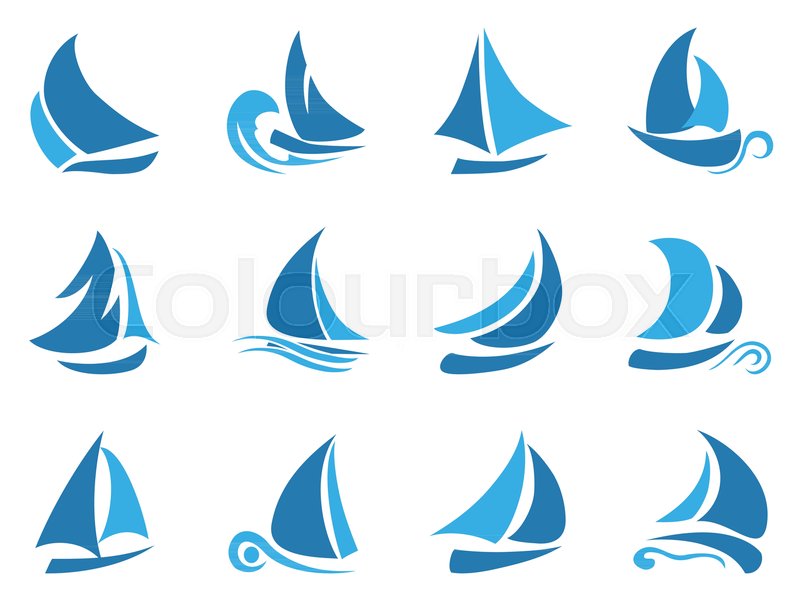800x600 Isolated Blue Abstract Sailboat Icon Stock Vector Colourbox