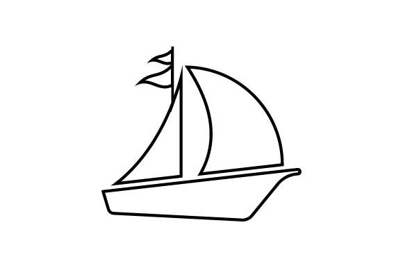 580x386 Sailboat Icon In Line Style Vector Graphic