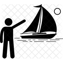 256x256 Sailing Icon Of Glyph Style