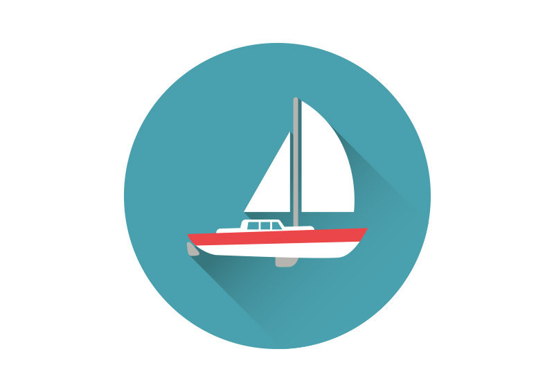 800x566 Sailing Yacht Flat Vector Icon