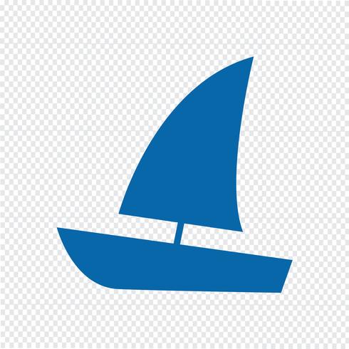 490x490 Sailing Boat Icon Vector Illustration