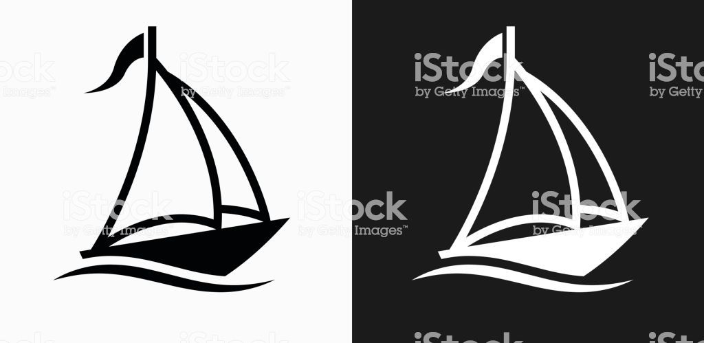 1024x499 Sail Boat Icon On Black And White Vector Backgrounds This Vector