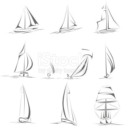 414x414 Set Of Different Sailing Ships Icon In Line Style Leitha C