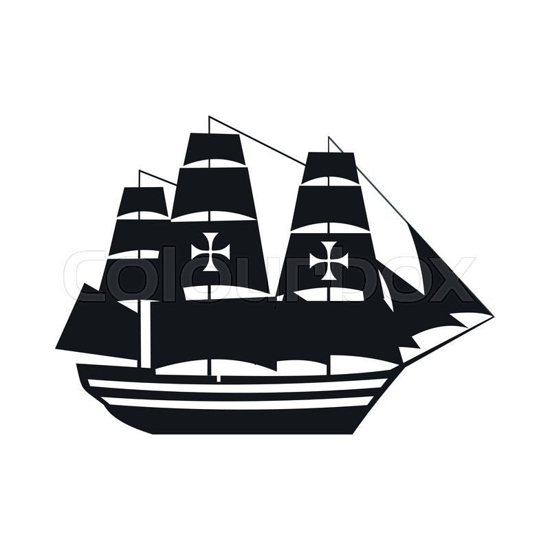 800x800 Columbus Ship Icon Black Simple Style Stock Vector Colourbox