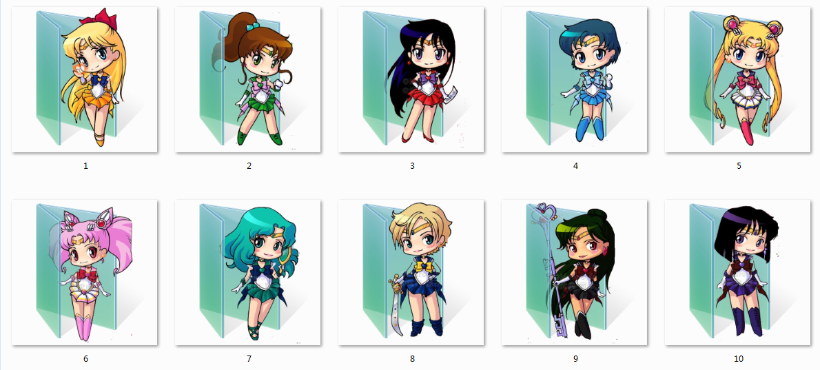 1190x537 Sailor Moon Folder Icons
