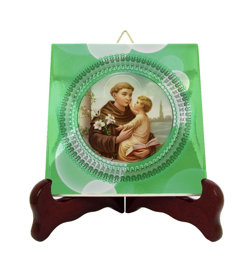 794x850 St Anthony Of Padua Icon On Ceramic Tile Catholic Saints Etsy