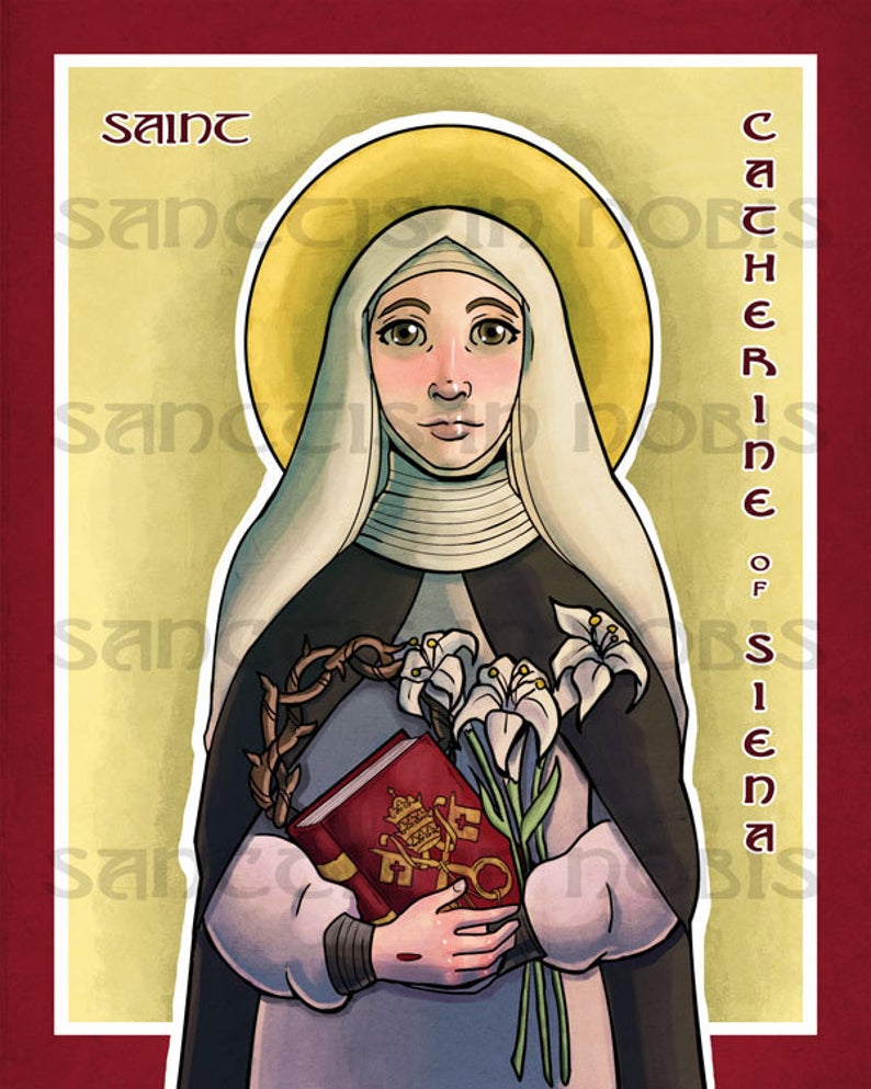 794x993 Saint Catherine Of Siena Icon Saint Icon Catholic Art Print Etsy