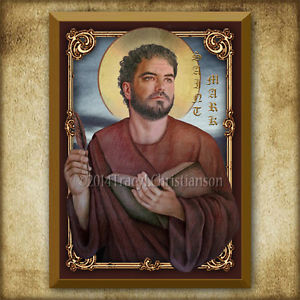 300x300 St Saint Mark Wood Iconplaque Holy Card Gift Set Catholic Art