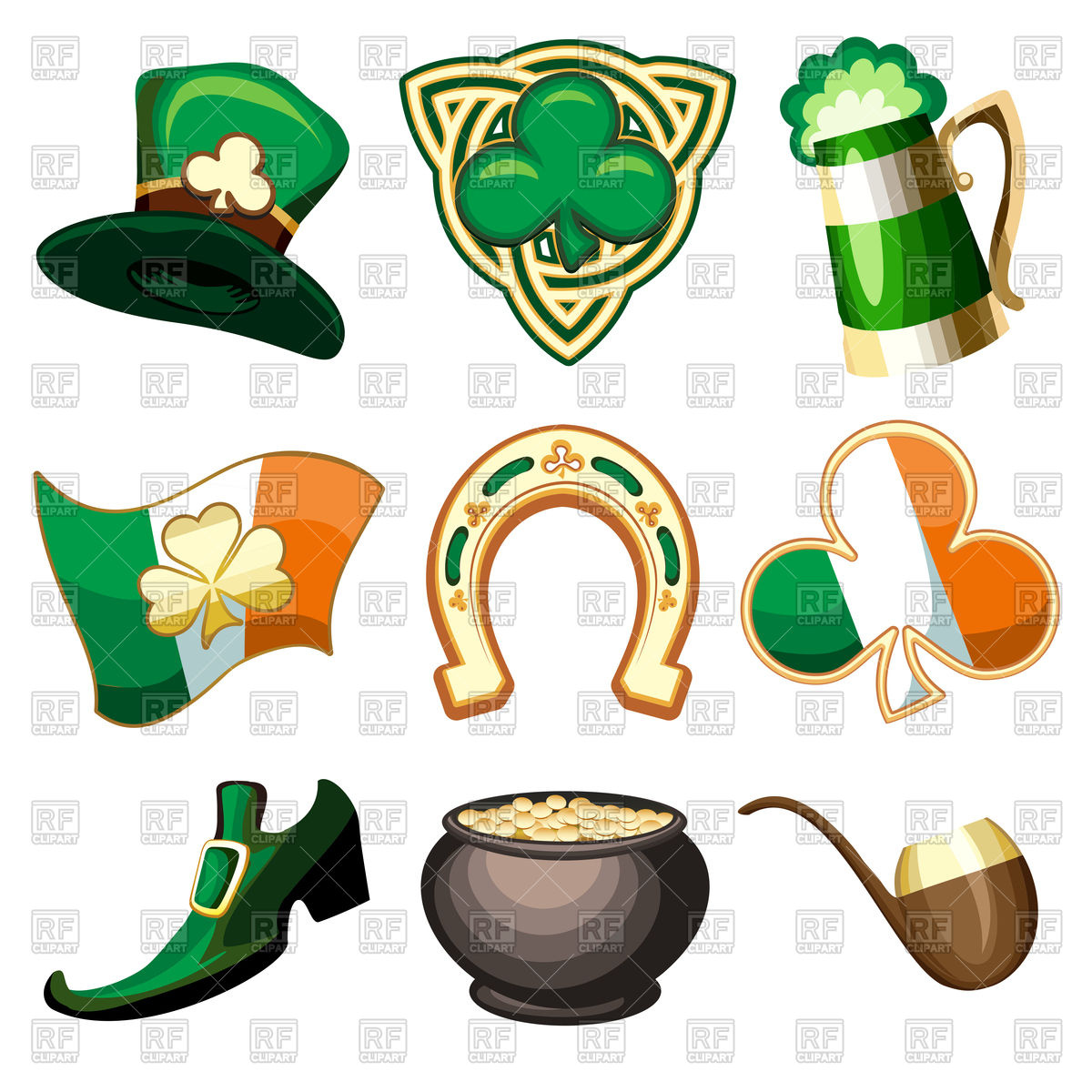 1200x1200 Saint Patrick's Day Symbols And Icons Vector Image Of Icons