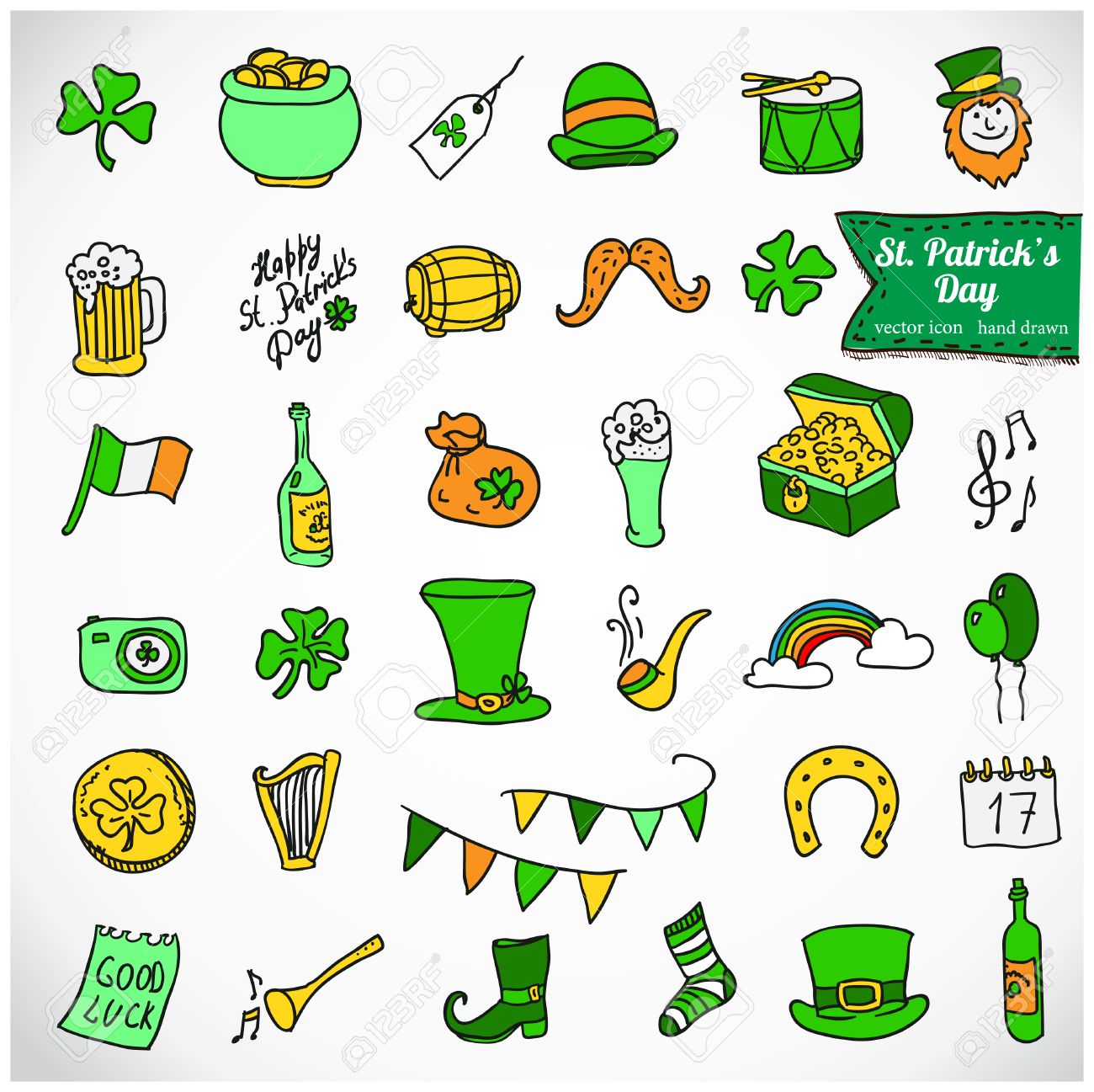 1300x1297 St Patrick Day Icons