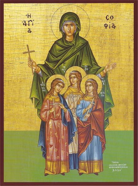 450x607 Orthodox Icon Of Saint Sophia And Daughters