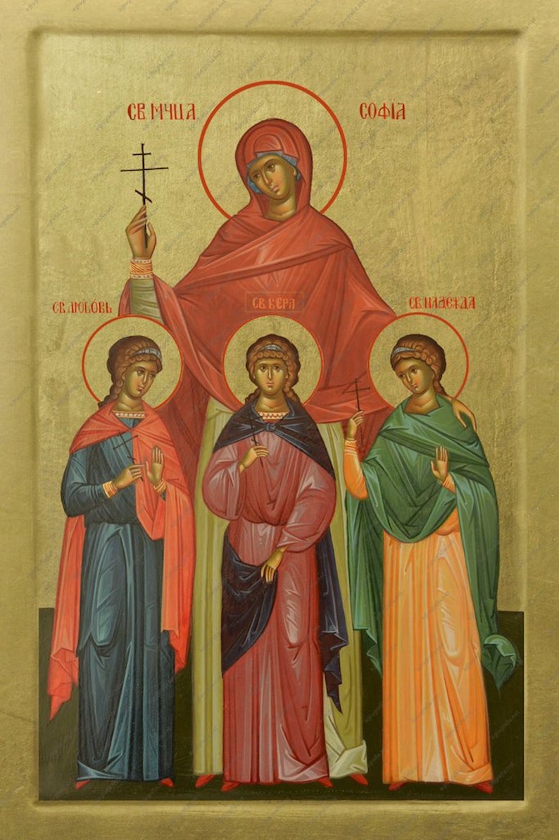 794x1192 Russian Icon Of Saint Sophia Daughters Etsy