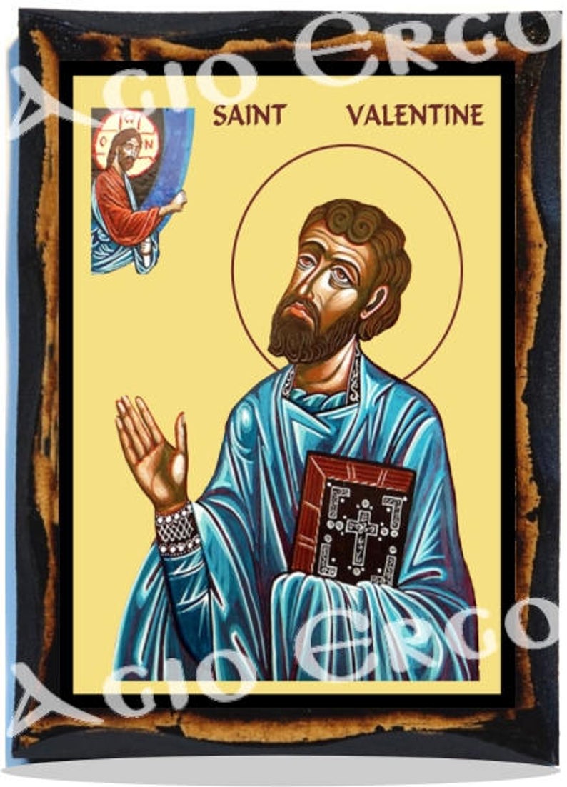794x1102 Saint Valentine Christian Roman Catholic Icon On Wood Etsy