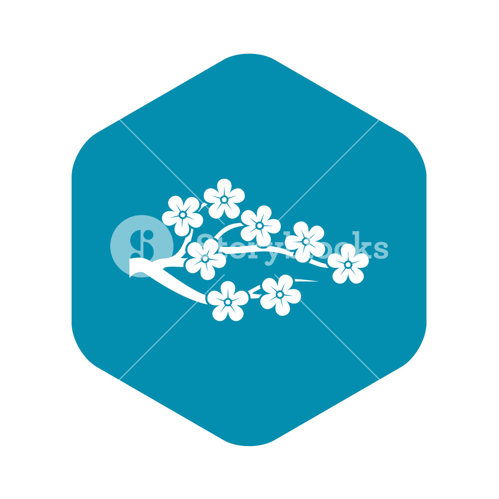 1000x1000 Sakura Icon In Simple Style Isolated On White Background Tree