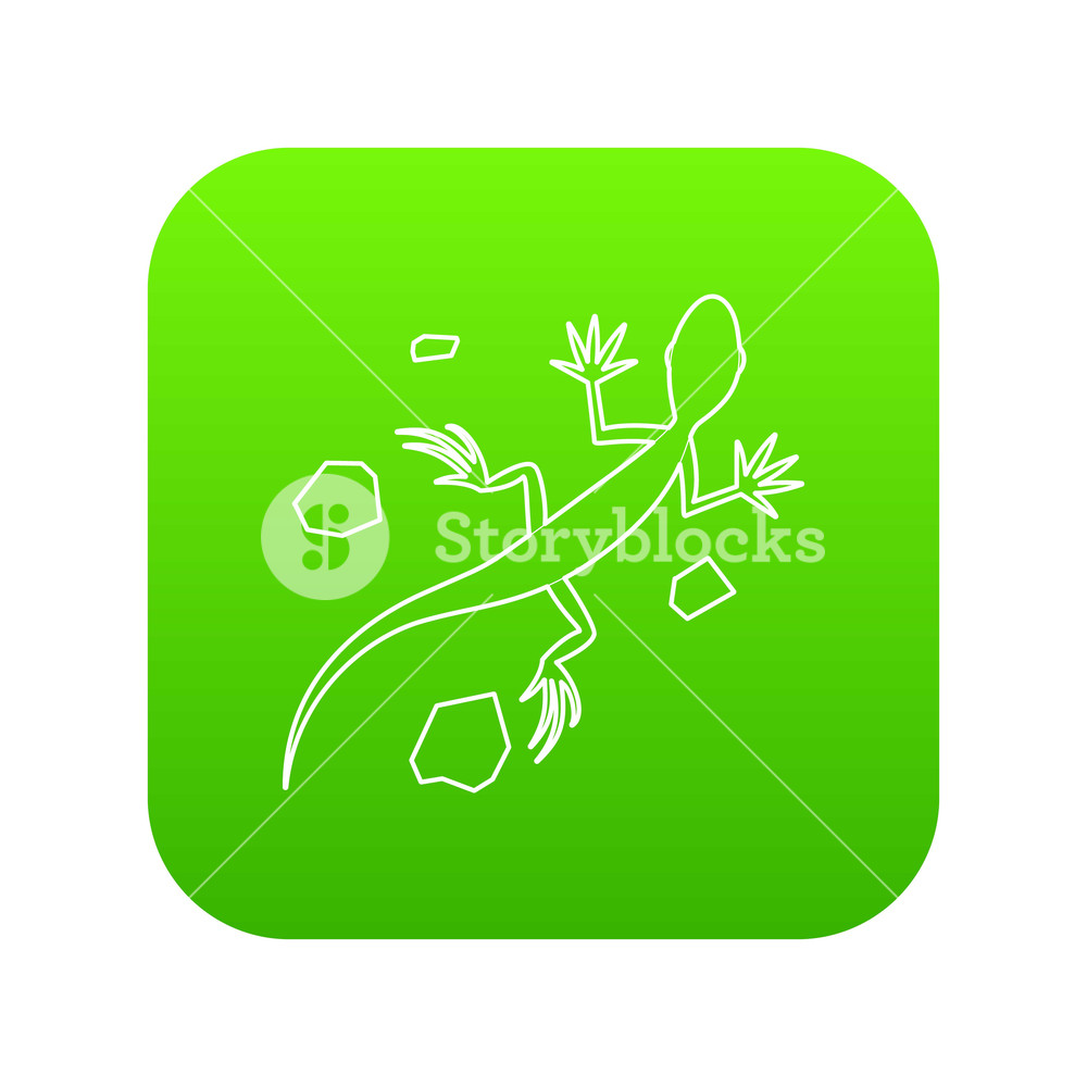 1000x1000 Salamander Icon Green Vector Isolated On White Background Royalty