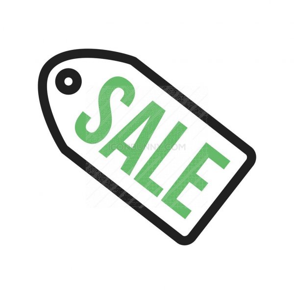 600x600 Sale Tag Line Green Black Icon