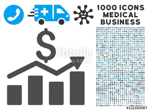 Sales Chart Icon With Medical Commercial Gray And Blue Vector 500x375 Sales Chart Icon With Medical Commercial Gray And Blue Vector