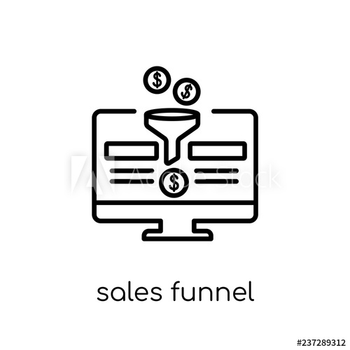 500x500 Sales Funnel Icon Trendy Modern Flat Linear Vector Sales Funnel