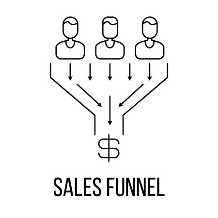 450x450 Sales Funnel Icon Or Logo Line Art Style Vector Illustration
