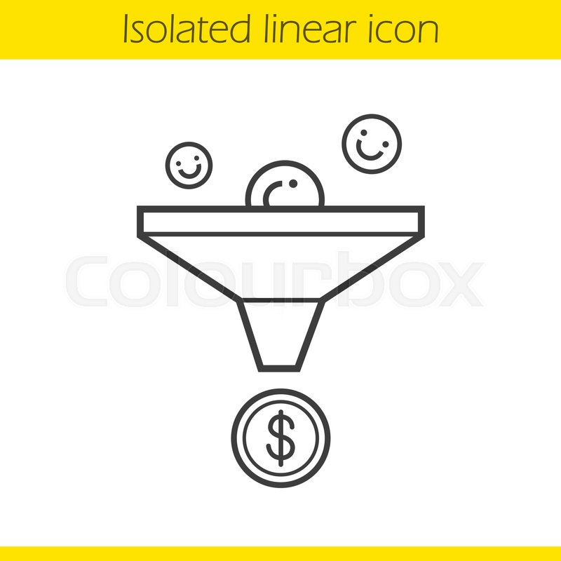 800x800 Sales Funnel Linear Icon Thin Line Stock Vector Colourbox