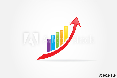 500x334 Business Graph Statistics Growth Sales Icon Logo Vector Image