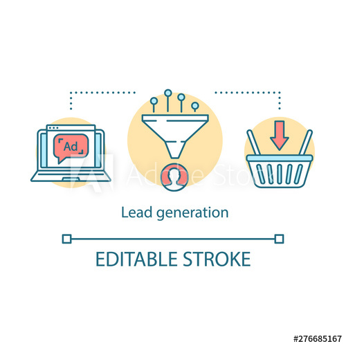 500x500 Lead Generation Concept Icon Digital Marketing Benefit Idea Thin