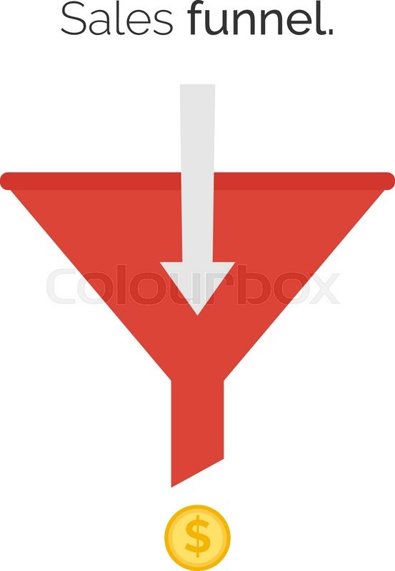 553x800 Sales Lead Funnel Flat Icon With Stock Vector Colourbox