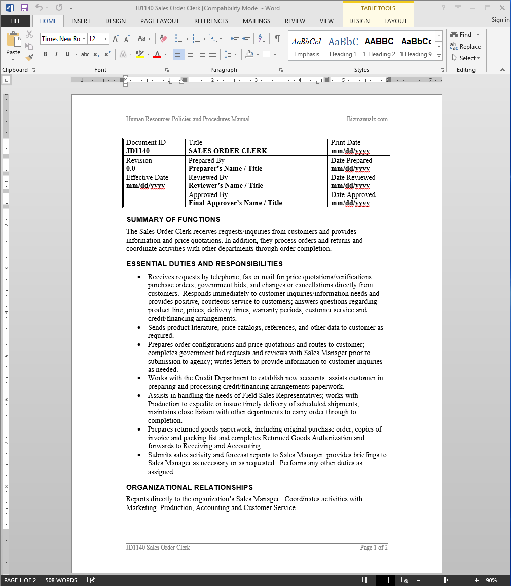 1008x1157 Sales Order Clerk Job Description