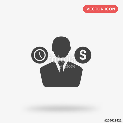 500x500 Sales Person Icon Isolated On White Background Stock Image