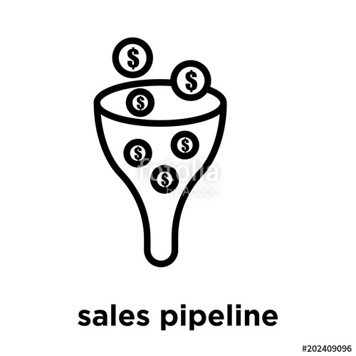500x500 Sales Pipeline Icon Isolated On White Background Stock Image